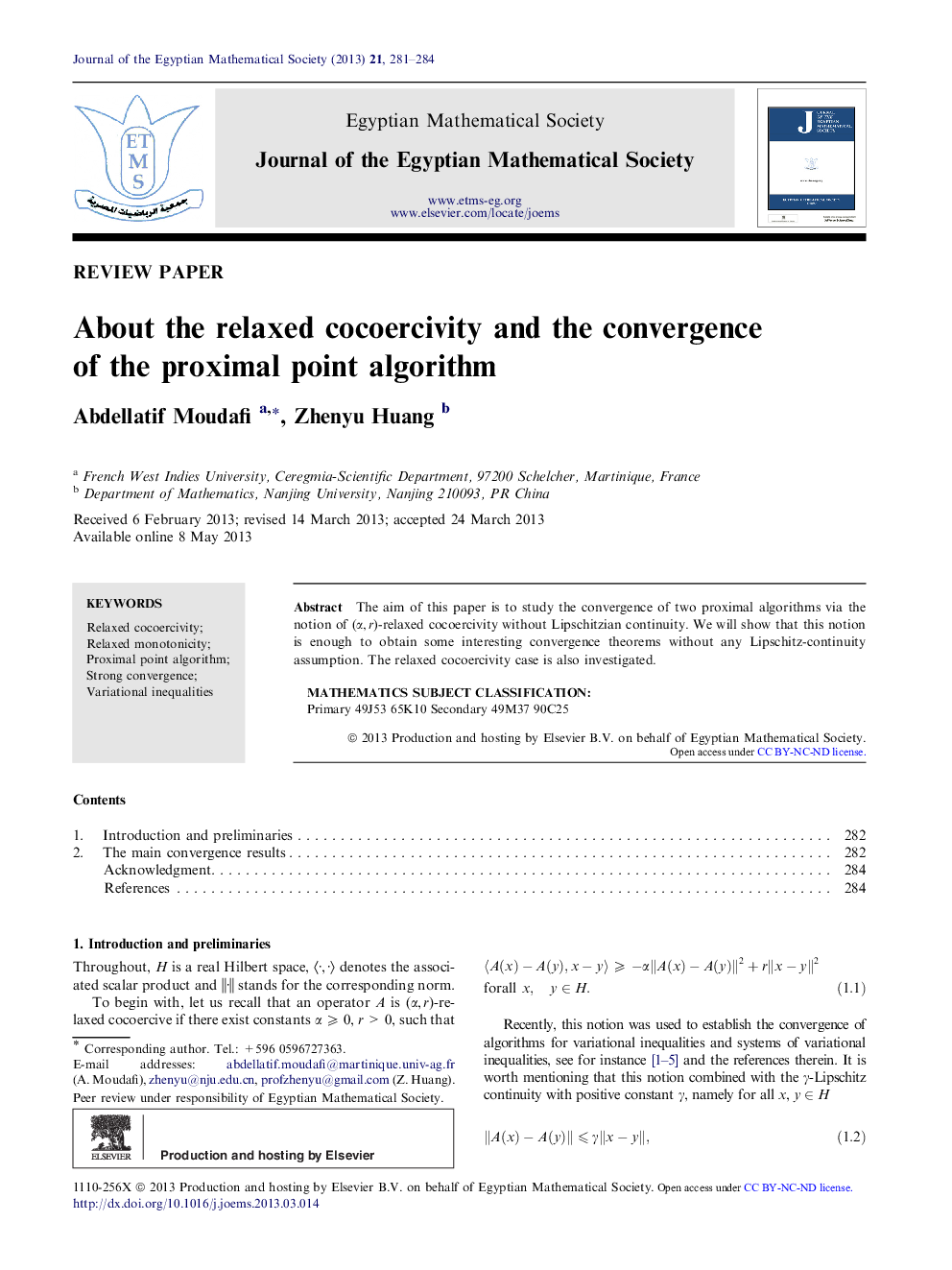 About the relaxed cocoercivity and the convergence of the proximal point algorithm 