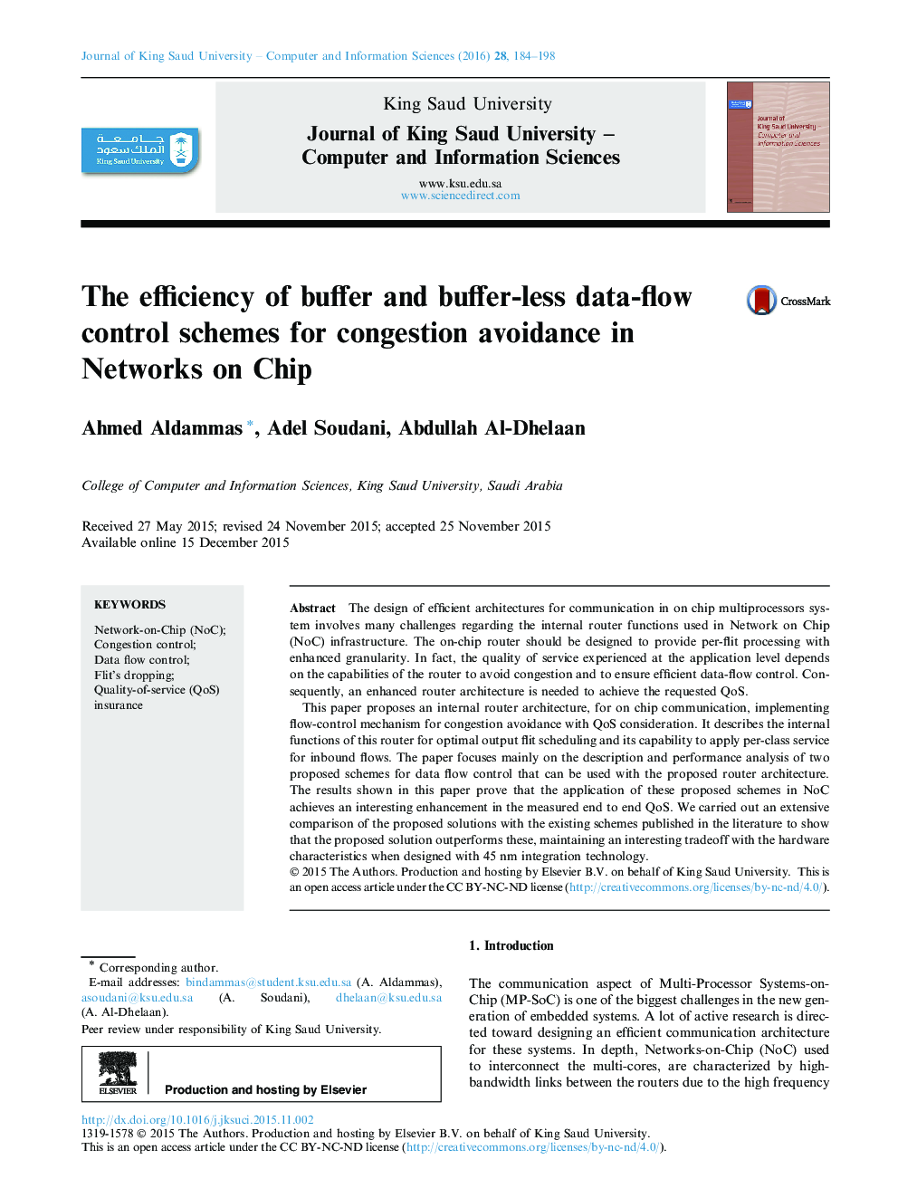 The efficiency of buffer and buffer-less data-flow control schemes for congestion avoidance in Networks on Chip 