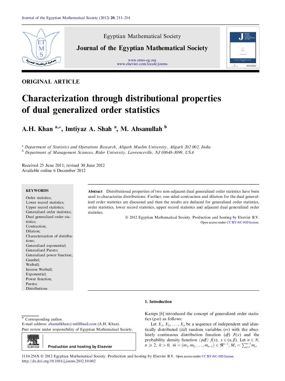 Characterization through distributional properties of dual generalized order statistics 