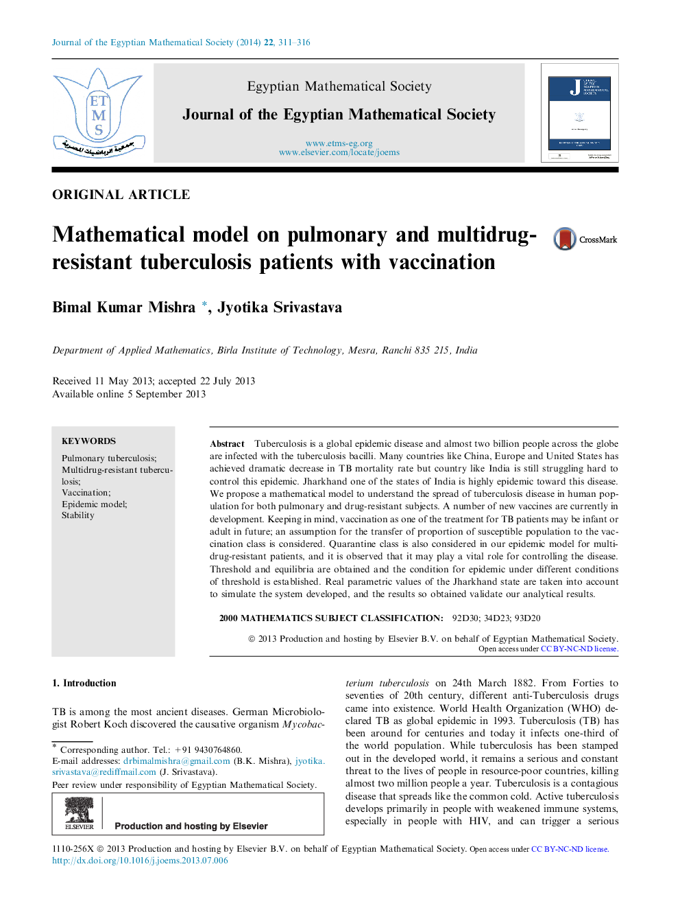 Mathematical model on pulmonary and multidrug-resistant tuberculosis patients with vaccination 