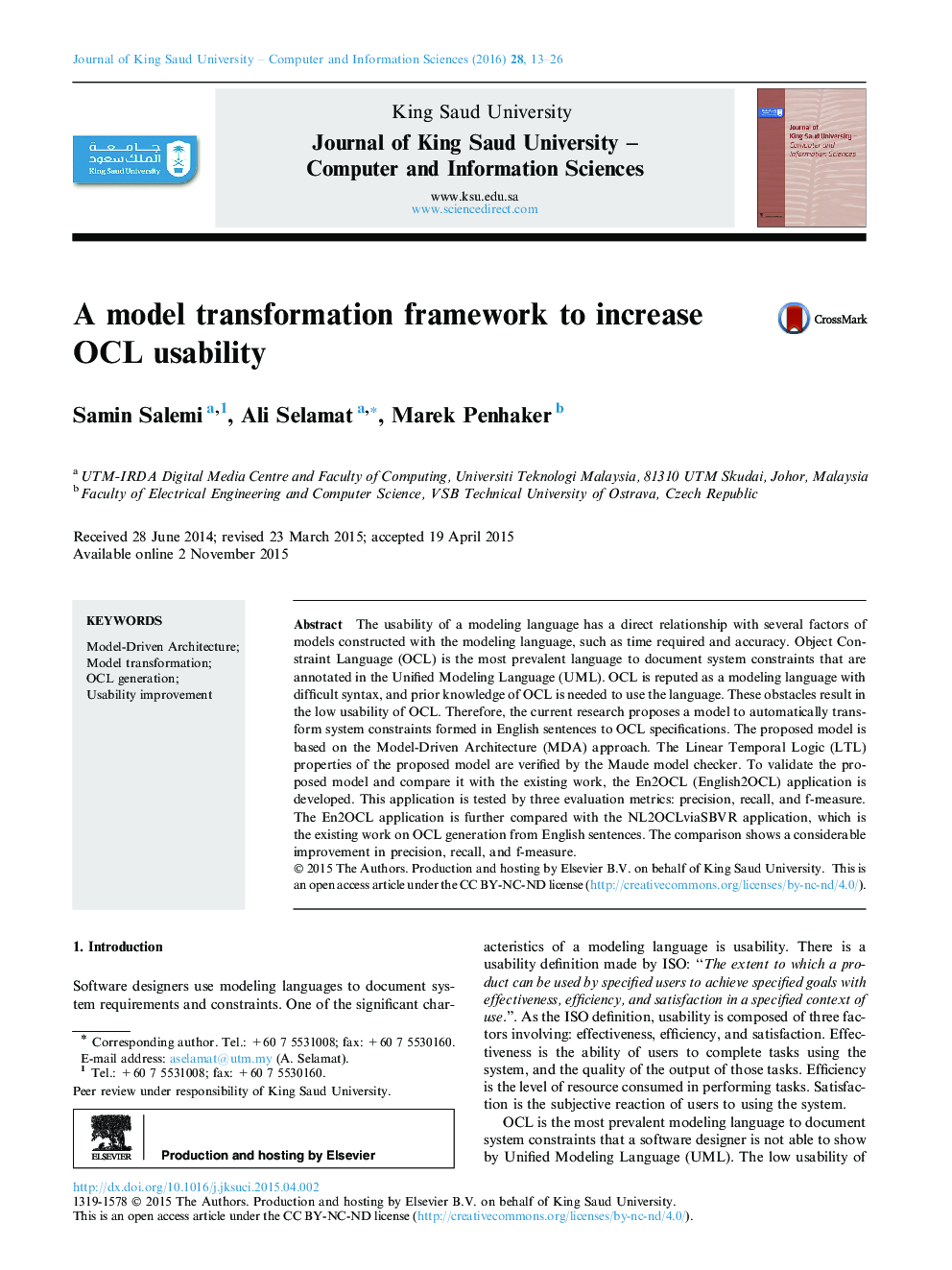 A model transformation framework to increase OCL usability 