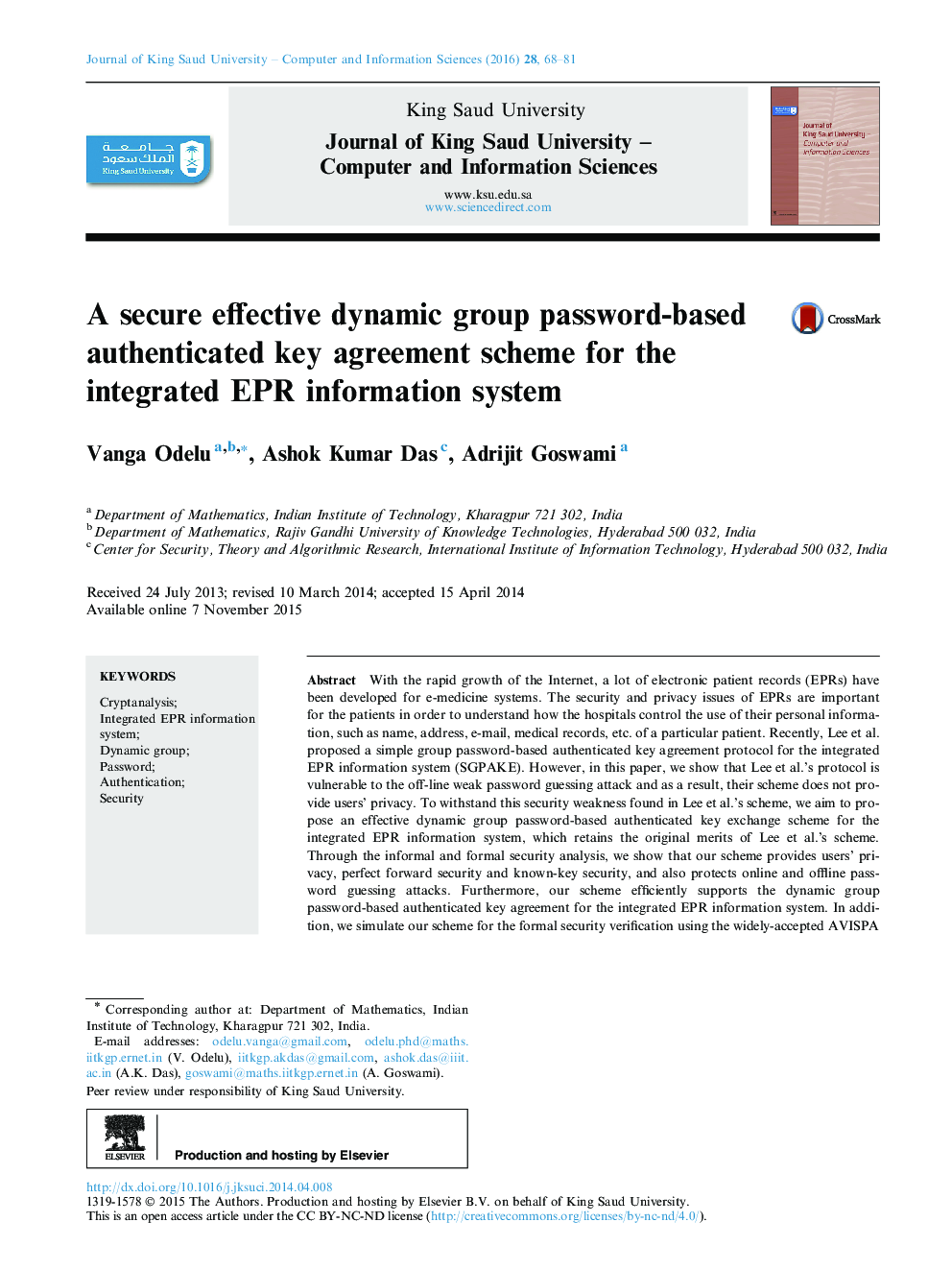 A secure effective dynamic group password-based authenticated key agreement scheme for the integrated EPR information system 