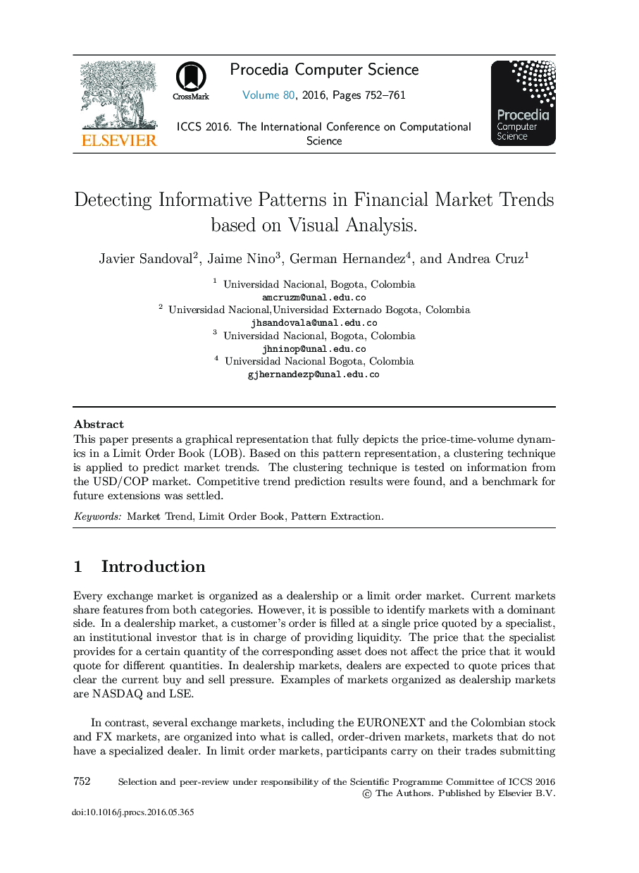Detecting Informative Patterns in Financial Market Trends Based on Visual Analysis 