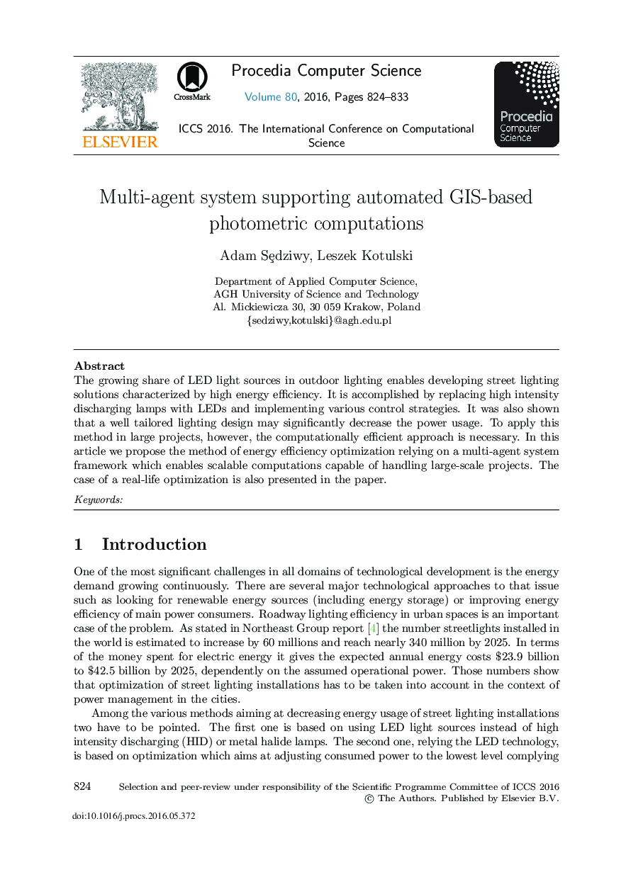 Multi-agent System Supporting Automated GIS-based Photometric Computations 