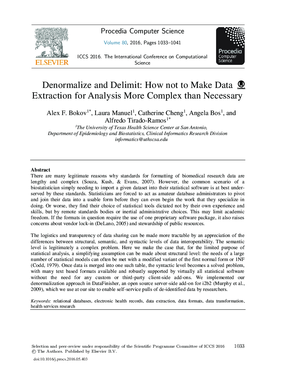 Denormalize and Delimit: How Not to Make Data Extraction for Analysis More Complex Than Necessary 