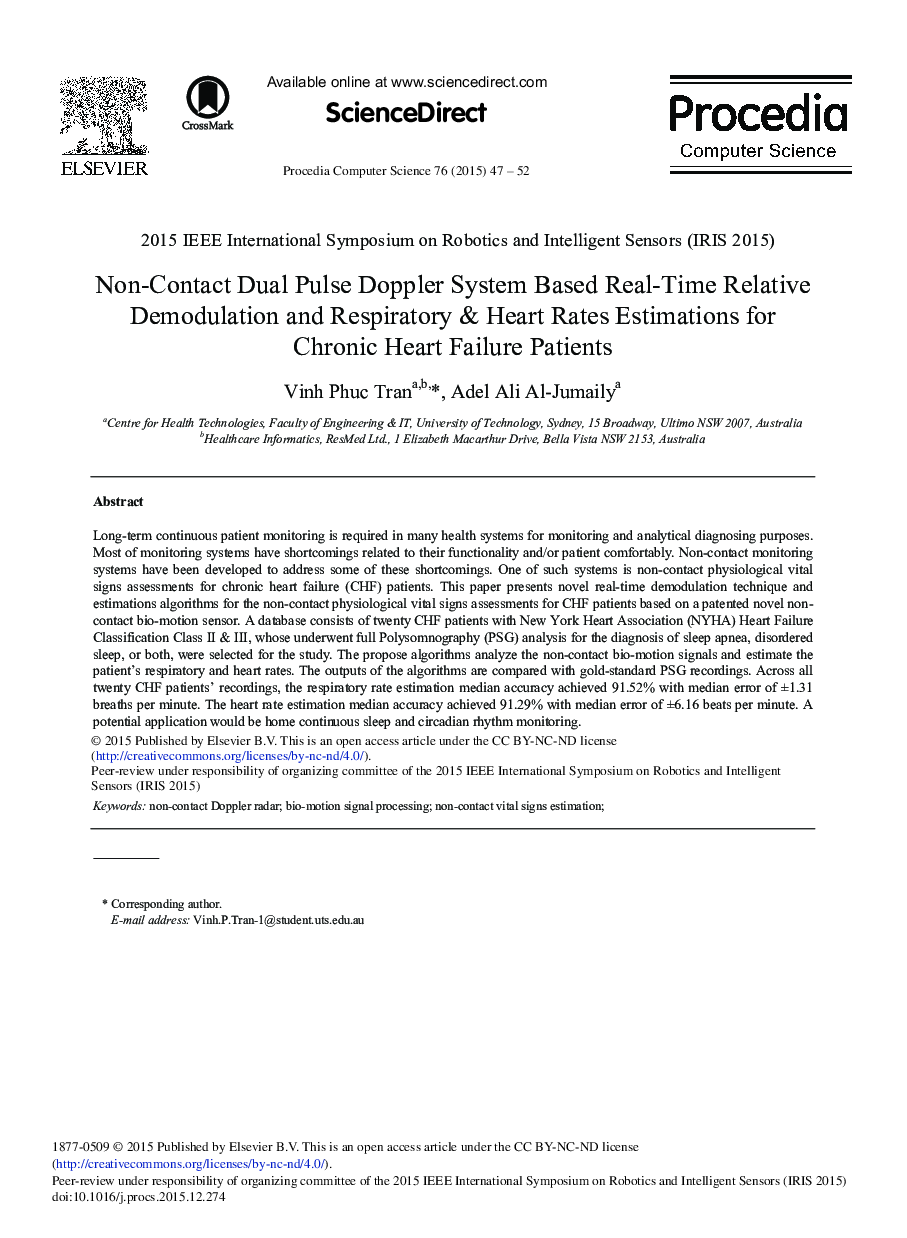 Non-contact Dual Pulse Doppler System Based Real-time Relative Demodulation and Respiratory & Heart Rates Estimations for Chronic Heart Failure Patients 