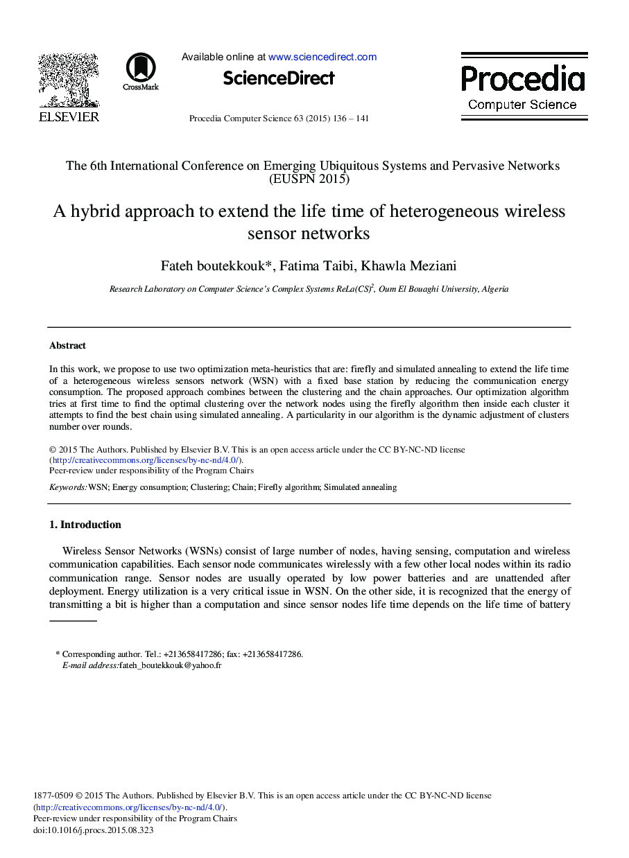 A Hybrid Approach to Extend the Life Time of Heterogeneous Wireless Sensor Networks 