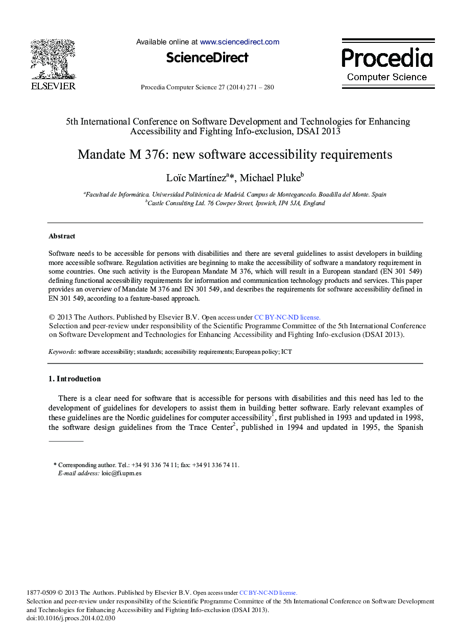 Mandate M 376: New Software Accessibility Requirements 