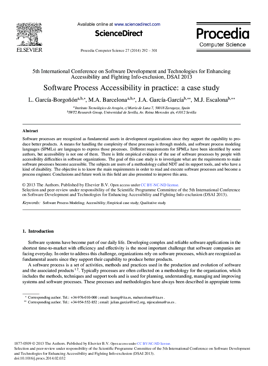 Software Process Accessibility in Practice: A Case Study 