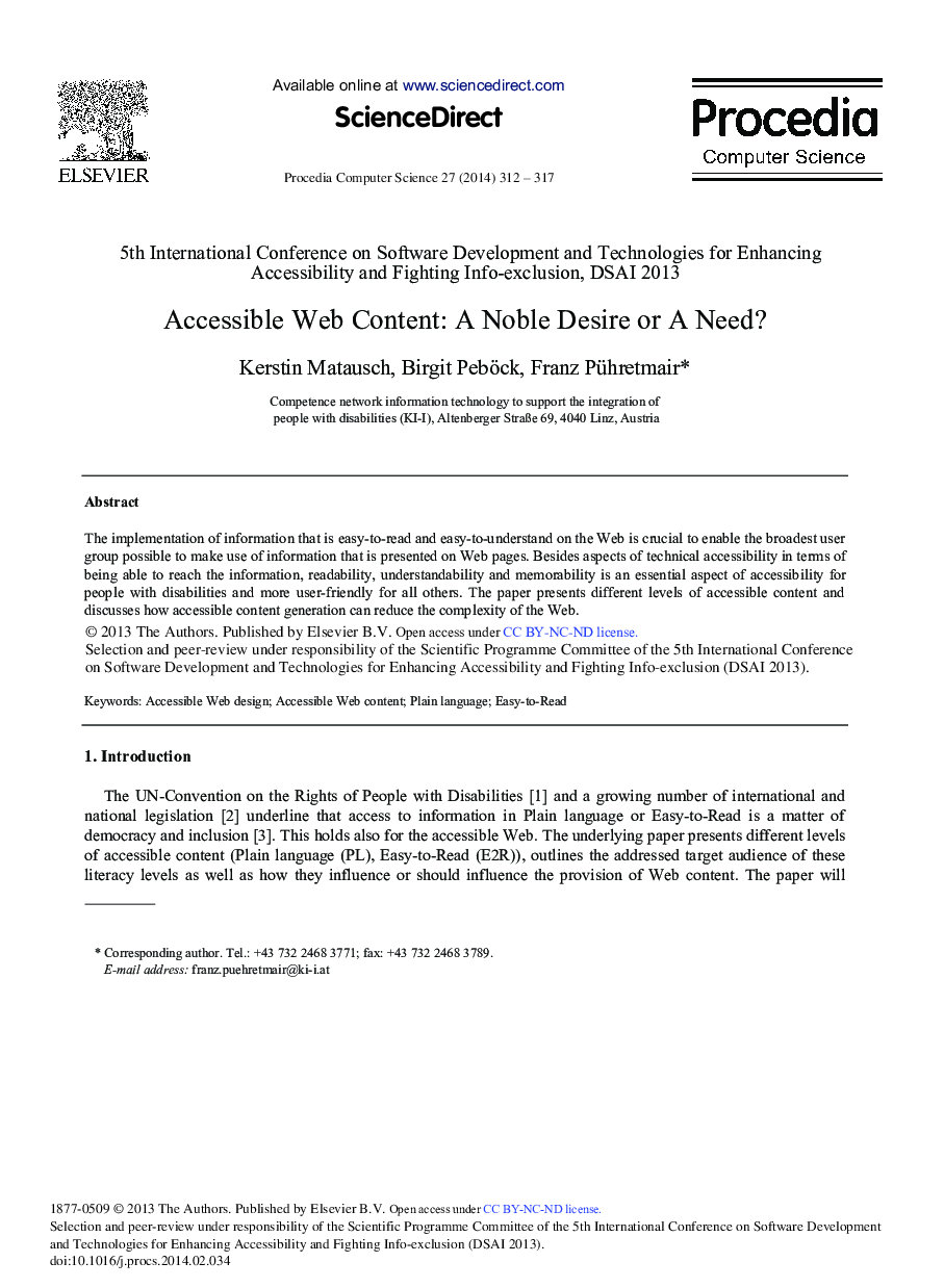Accessible Web Content: A Noble Desire or a Need? 