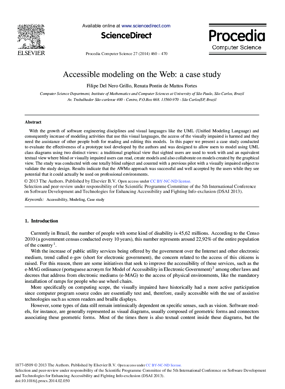 Accessible Modeling on the Web: A Case Study 