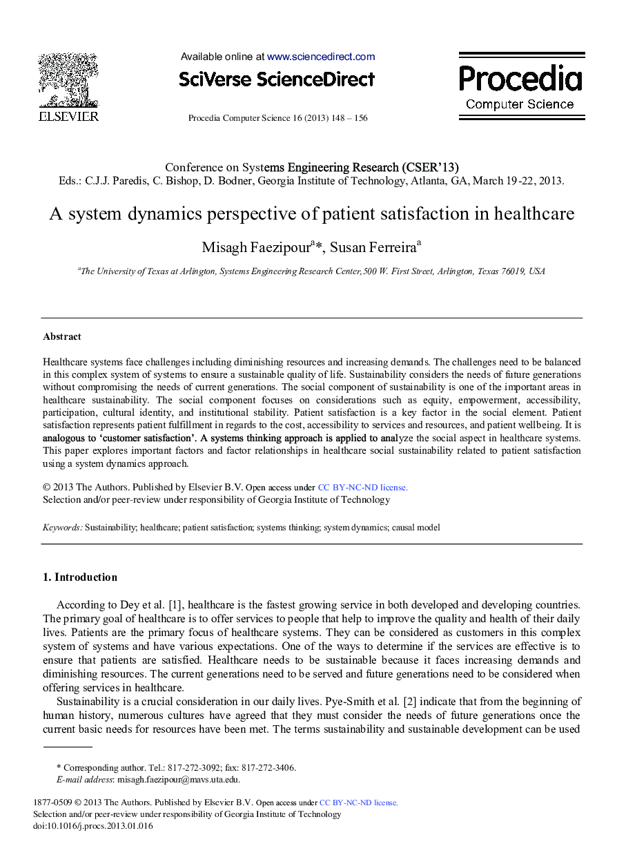 A System Dynamics Perspective of Patient Satisfaction in Healthcare 