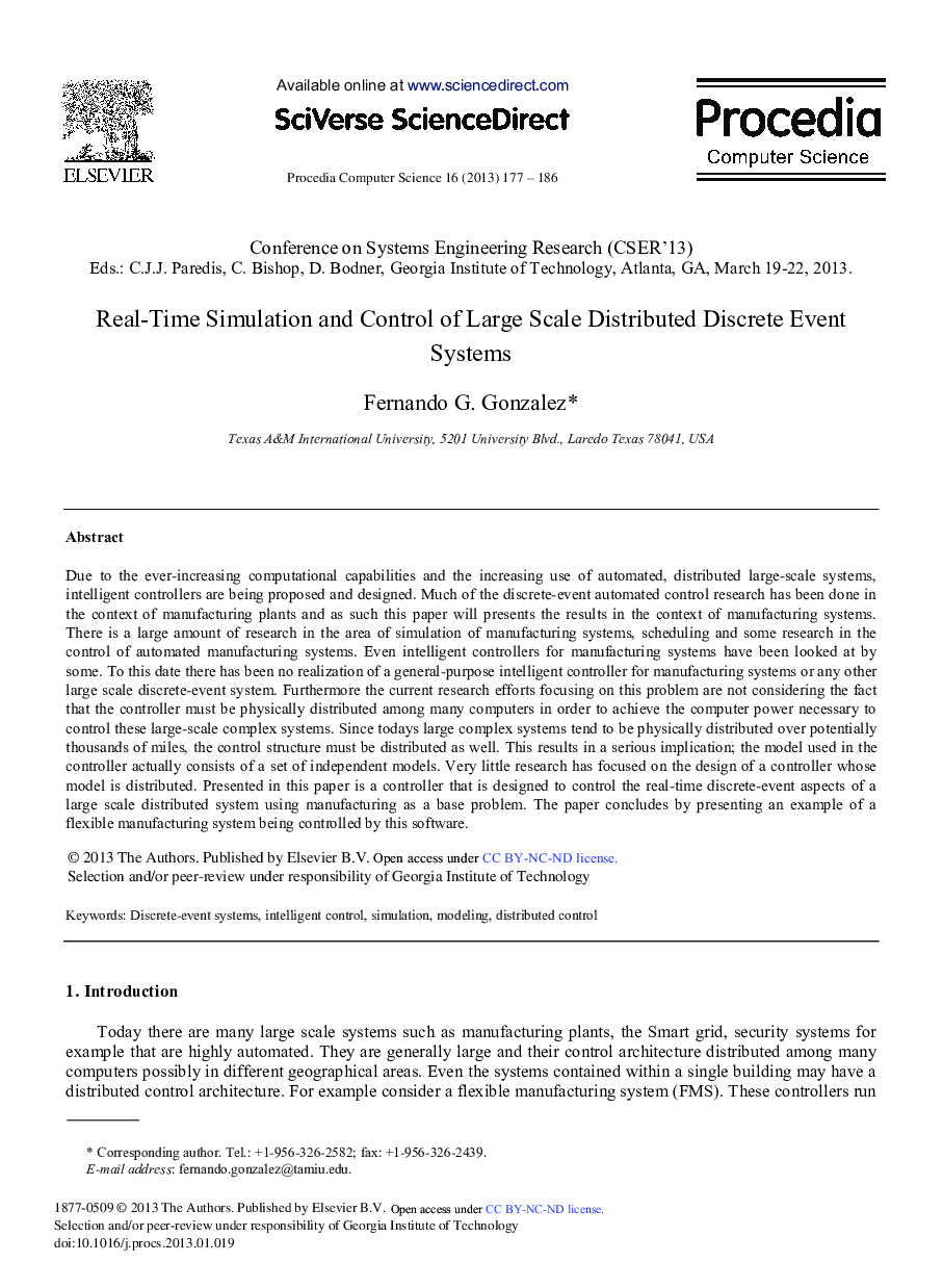 Real-Time Simulation and Control of Large Scale Distributed Discrete Event Systems 
