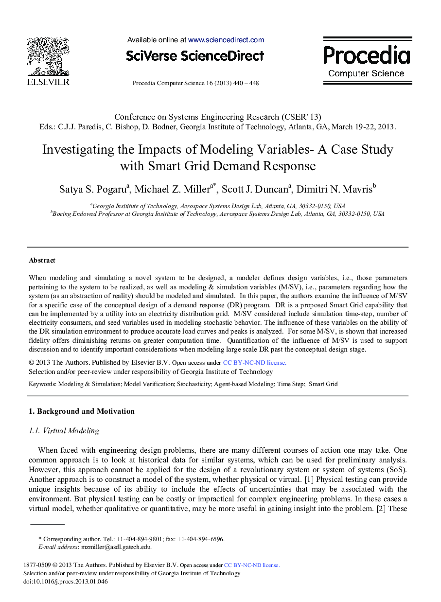 Investigating the Impacts of Modeling Variables- A Case Study with Smart Grid Demand Response 