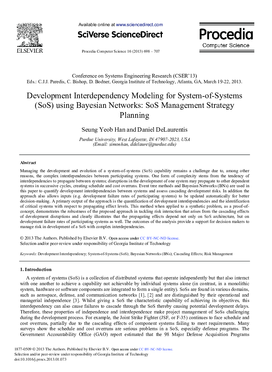 Development Interdependency Modeling for System-of-Systems (SoS) using Bayesian Networks: SoS Management Strategy Planning 