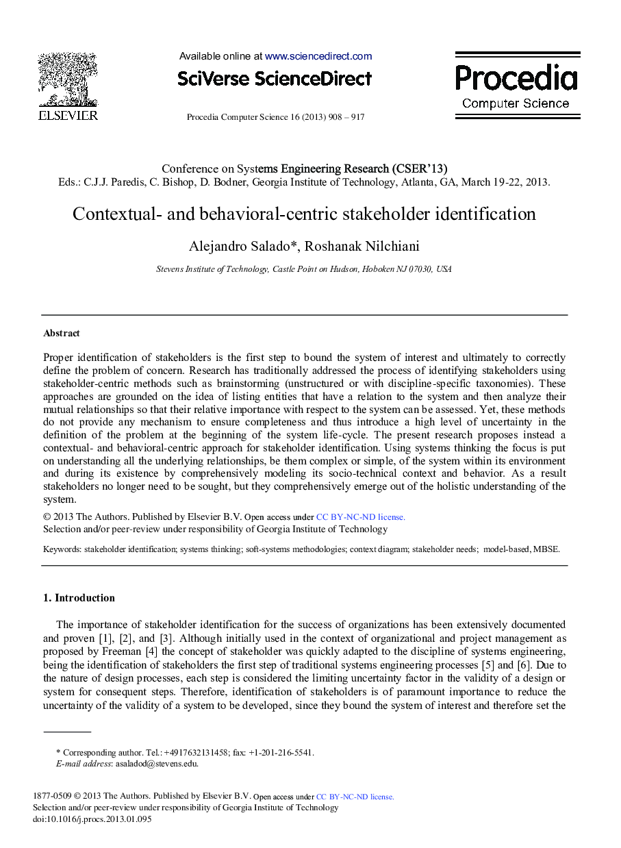 Contextual- and Behavioral-Centric Stakeholder Identification 
