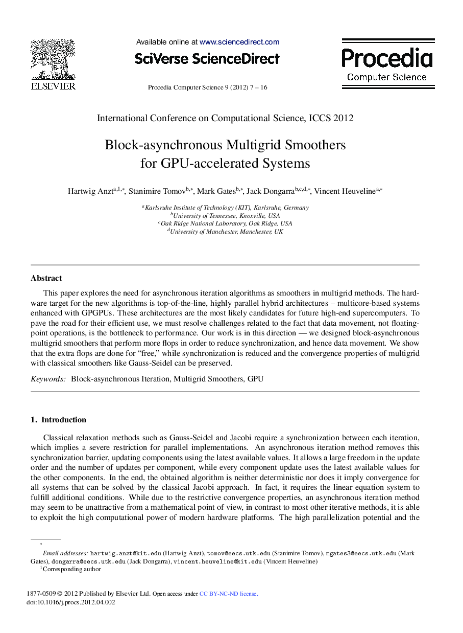 Block-asynchronous Multigrid Smoothers for GPU-accelerated Systems