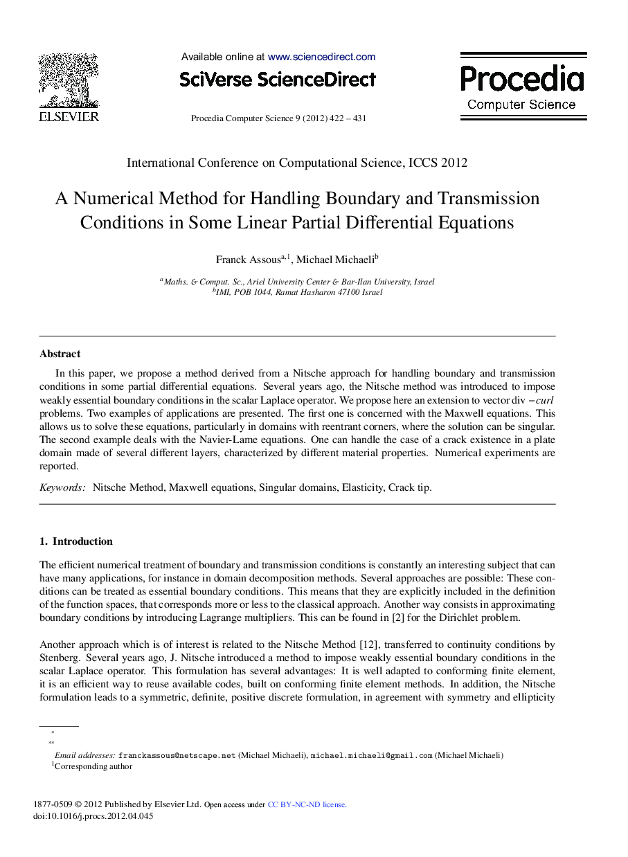 A Numerical Method for Handling Boundary and Transmission Conditions in Some Linear Partial Differential Equations