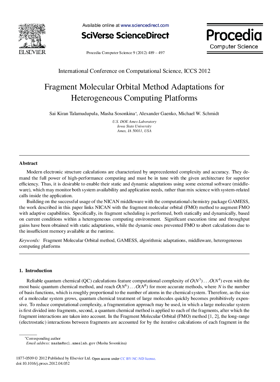 Fragment Molecular Orbital Method Adaptations for Heterogeneous Computing Platforms