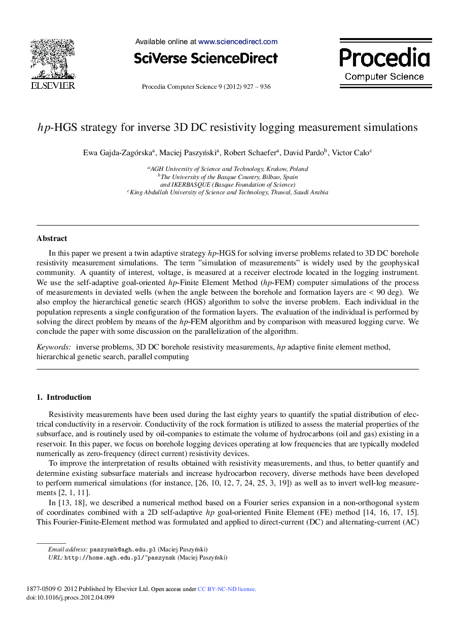 hp-HGS strategy for inverse 3D DC resistivity logging measurement simulations