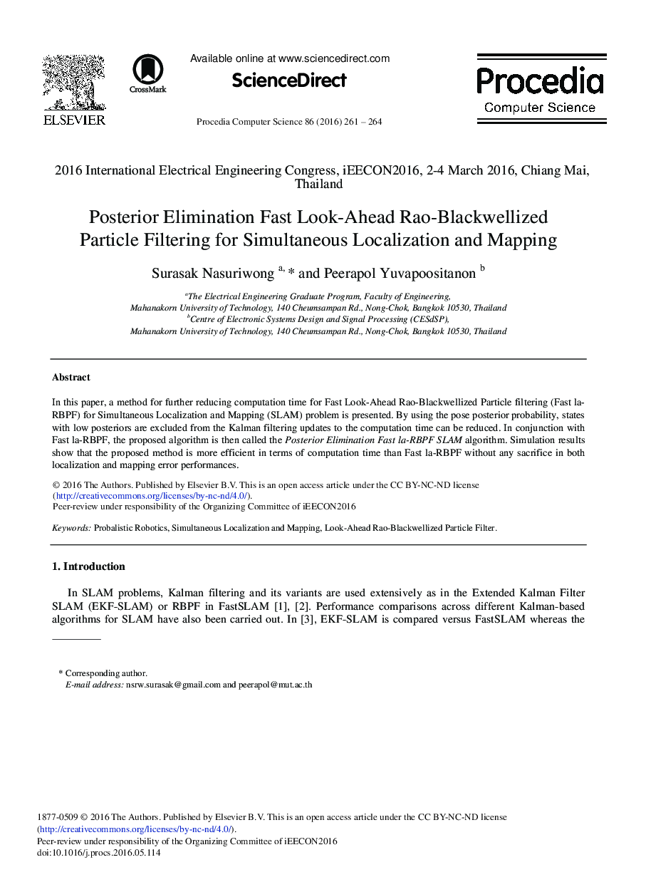 Posterior Elimination Fast Look-Ahead Rao-Blackwellized Particle Filtering for Simultaneous Localization and Mapping 