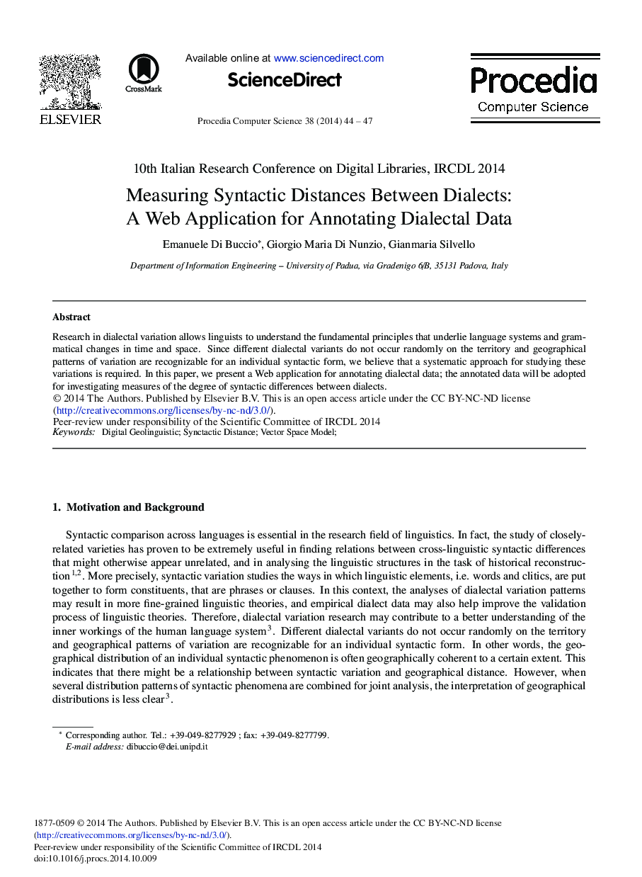 Measuring Syntactic Distances between Dialects: A Web Application for Annotating Dialectal Data 