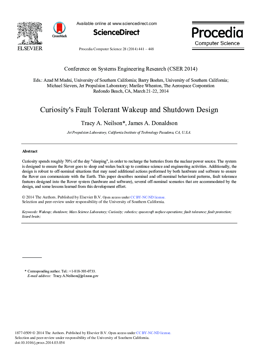 Curiosity's Fault Tolerant Wakeup and Shutdown Design 