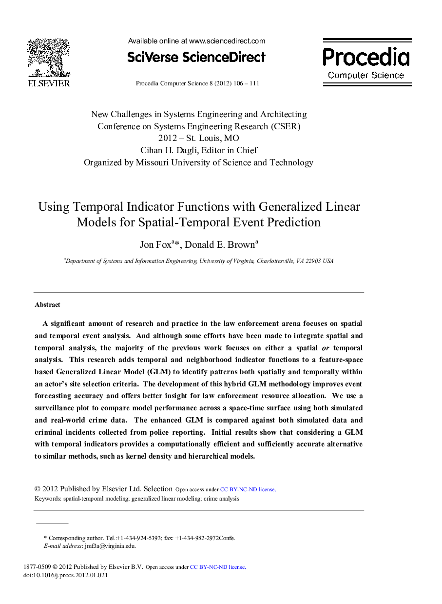 Using Temporal Indicator Functions with Generalized Linear Models for Spatial-Temporal Event Prediction