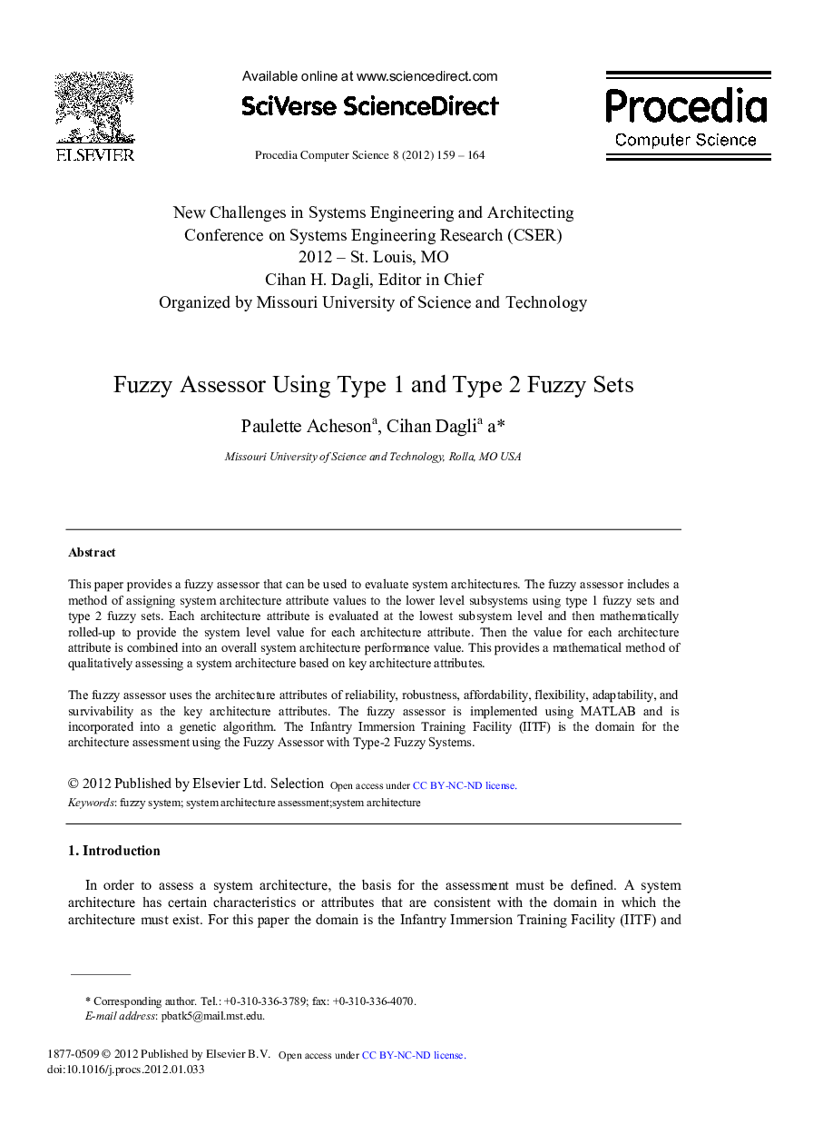 Fuzzy Assessor Using Type 1 and Type 2 Fuzzy Sets