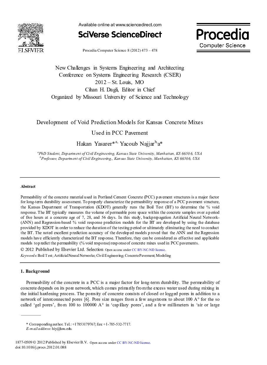 Development of Void Prediction Models for Kansas Concrete Mixes Used in PCC Pavement