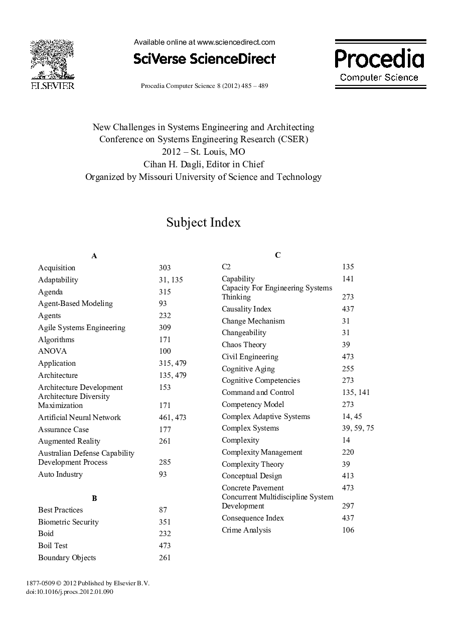 Subject Index