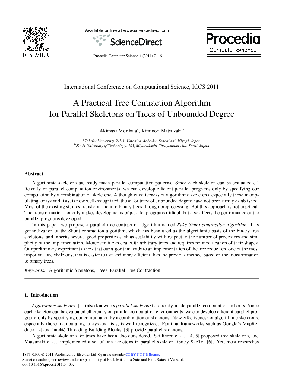 A Practical Tree Contraction Algorithm for Parallel Skeletons on Trees of Unbounded Degree