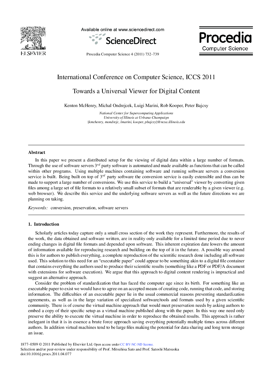 Towards a Universal Viewer for Digital Content