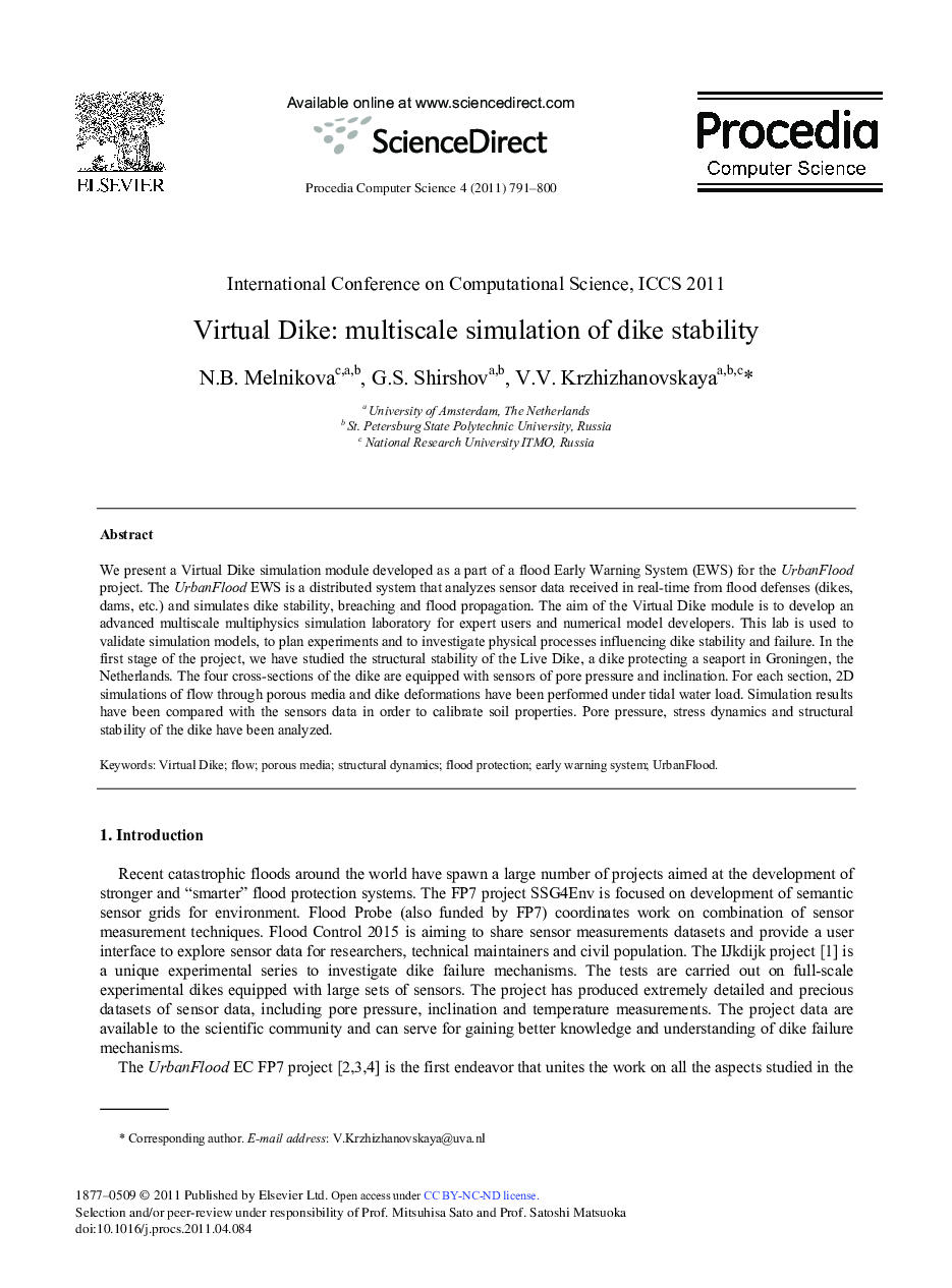 Virtual Dike: multiscale simulation of dike stability