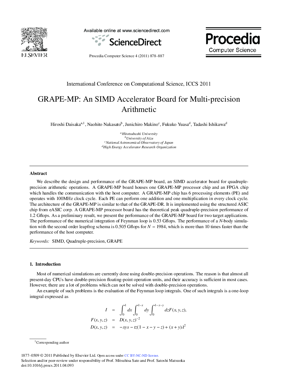 GRAPE-MP: An SIMD Accelerator Board for Multi-precision Arithmetic