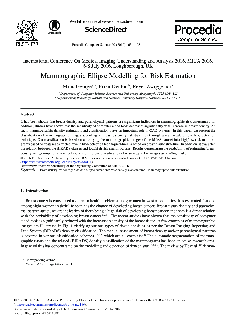 Mammographic Ellipse Modelling for Risk Estimation 