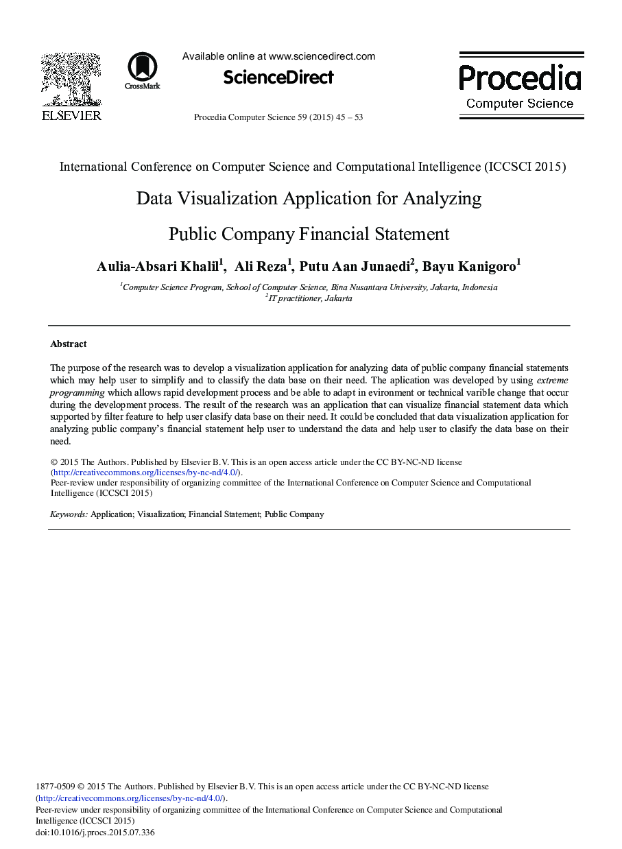 Data Visualization Application for Analyzing Public Company Financial Statement 