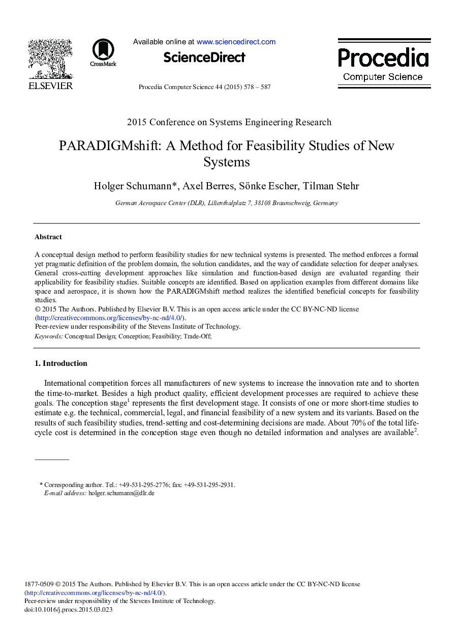 PARADIGMshift: A Method for Feasibility Studies of New Systems 