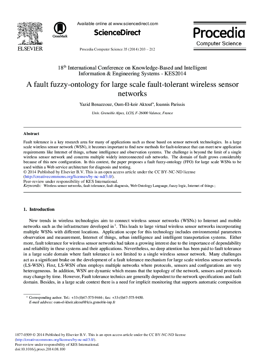 A Fault Fuzzy-ontology for Large Scale Fault-tolerant Wireless Sensor Networks 