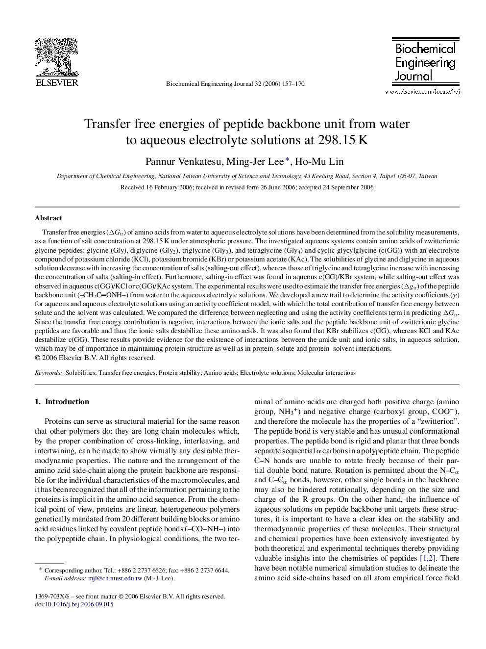 Transfer free energies of peptide backbone unit from water to aqueous electrolyte solutions at 298.15 K