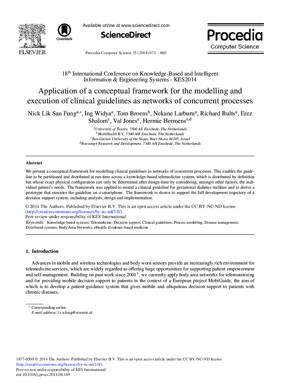 Application of a Conceptual Framework for the Modelling and Execution of Clinical Guidelines as Networks of Concurrent Processes 