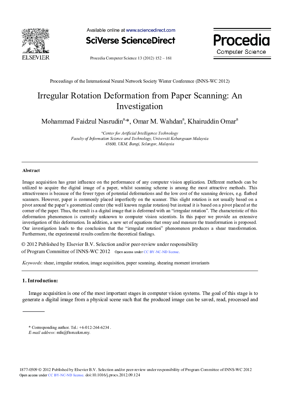 Irregular Rotation Deformation from Paper Scanning: An Investigation