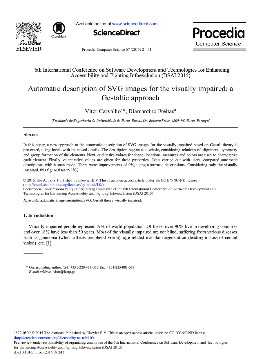 Automatic Description of SVG Images for the Visually Impaired: A Gestaltic Approach 