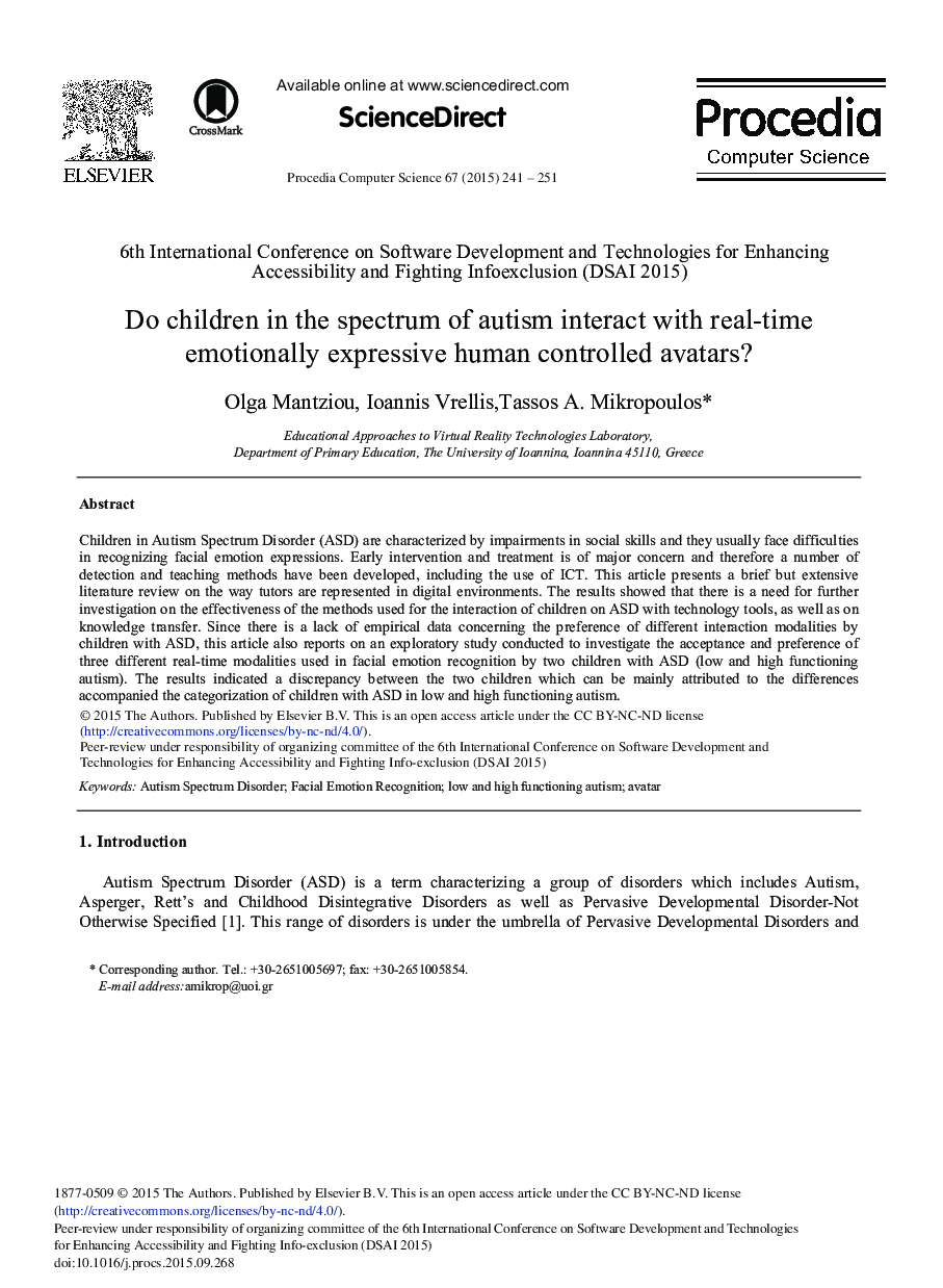 Do Children in the Spectrum of Autism Interact with Real-time Emotionally Expressive Human Controlled Avatars? 