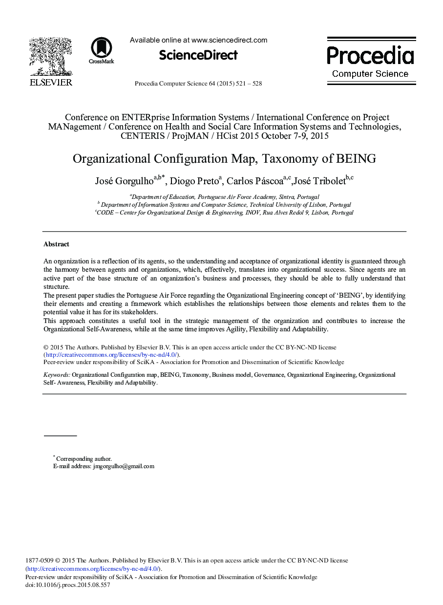 Organizational Configuration Map, Taxonomy of BEING 