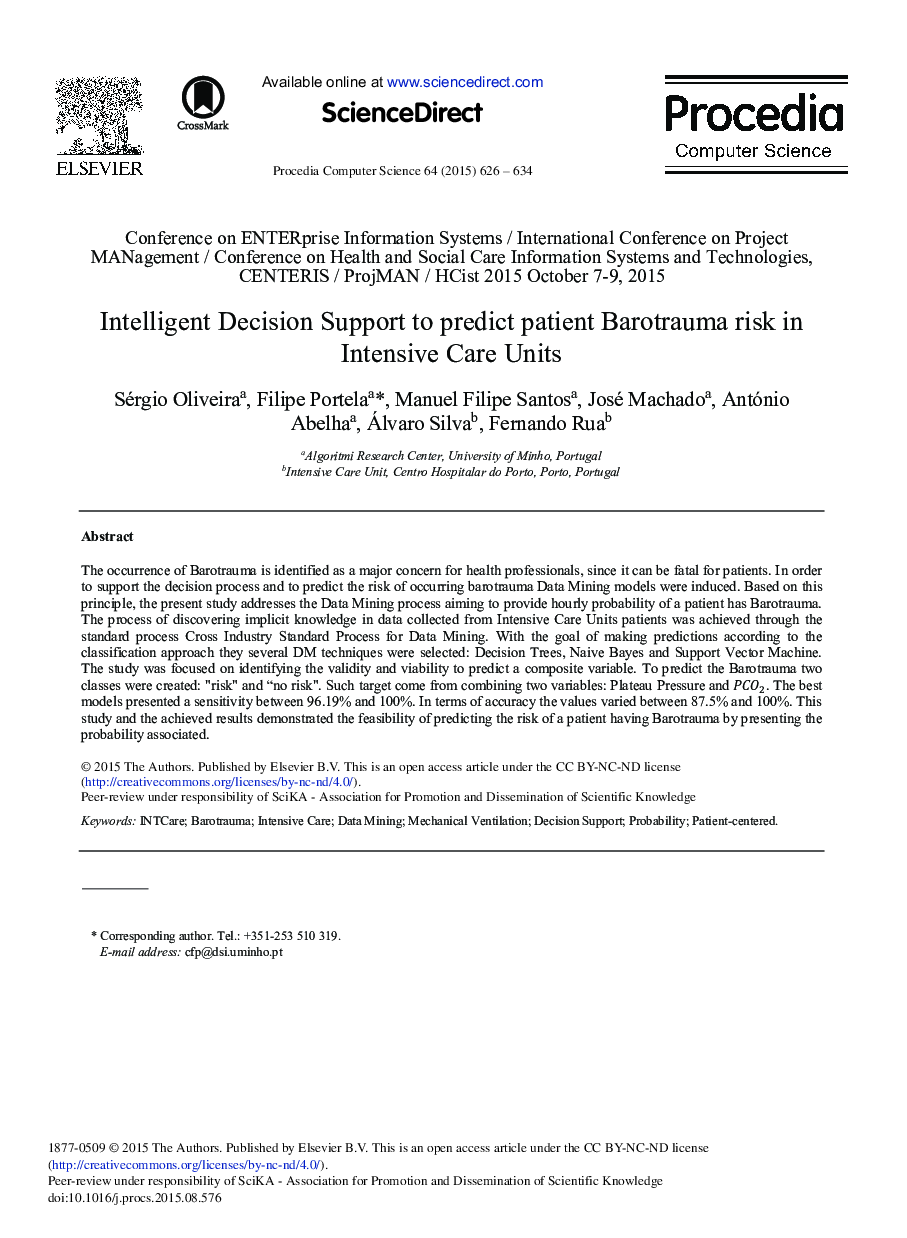Intelligent Decision Support to Predict Patient Barotrauma Risk in Intensive Care Units 