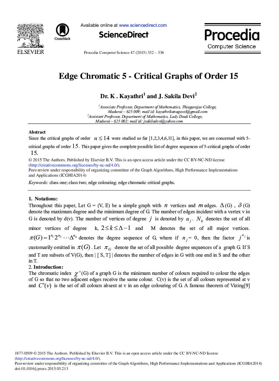 Edge Chromatic 5 - Critical Graphs of Order 15 