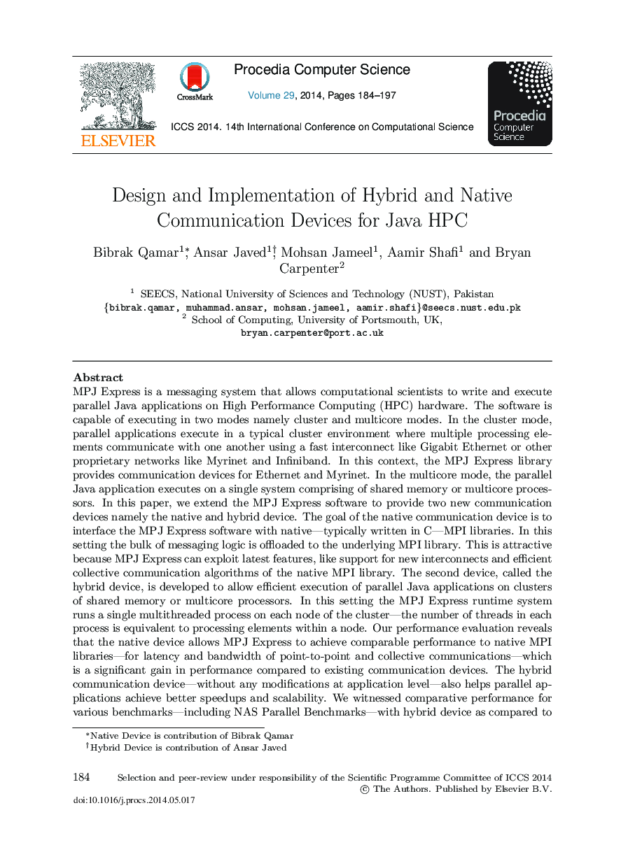 Design and Implementation of Hybrid and Native Communication Devices for Java HPC 