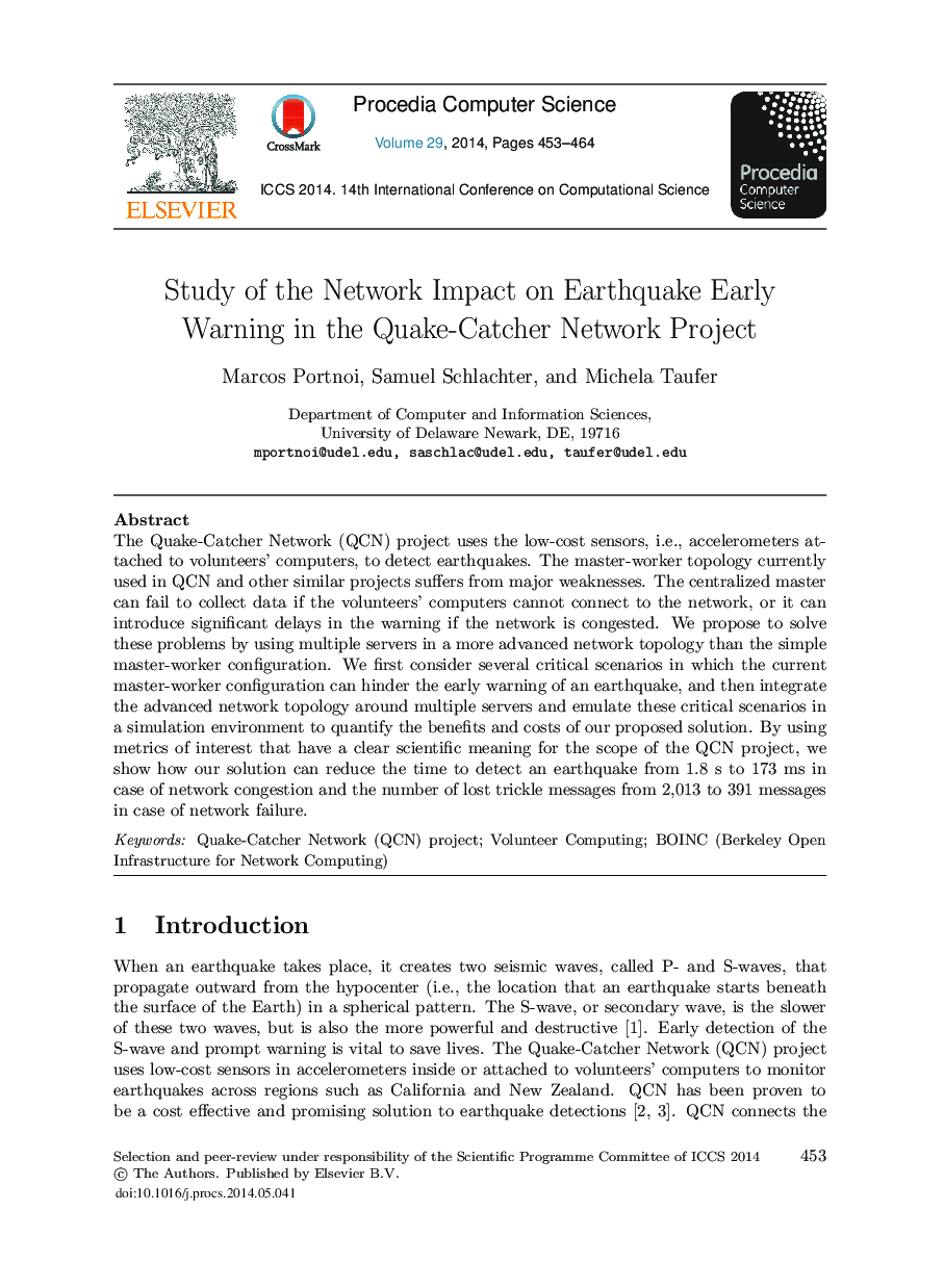 Study of the Network Impact on Earthquake Early Warning in the Quake-catcher Network Project 