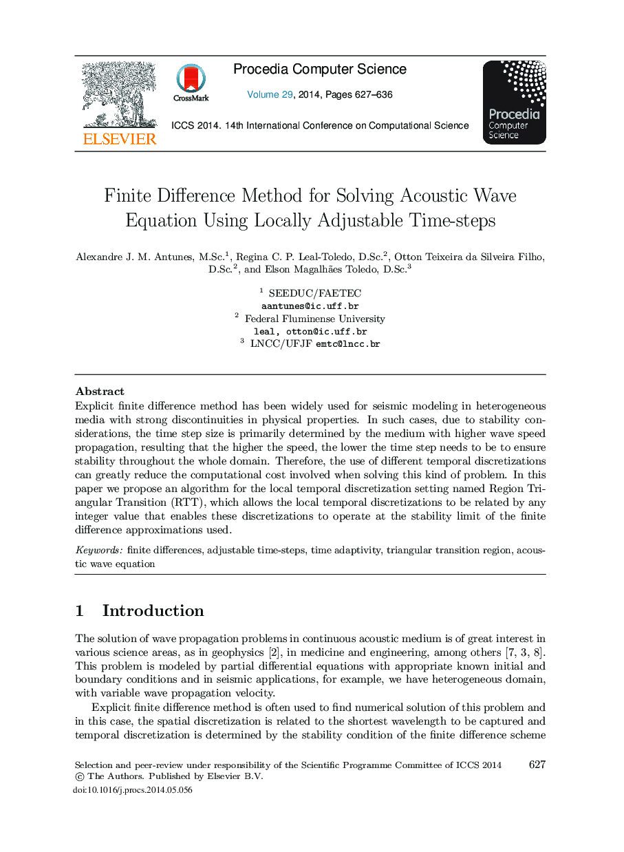 Finite Difference Method for Solving Acoustic Wave Equation Using Locally Adjustable Time-steps 